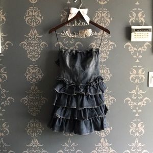 Cute denim ruffle dress